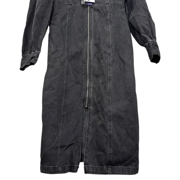 Future Collective Black Denim Long Sleeve Bustier Zipper Dress Size 14 NWT - Picture 5 of 12